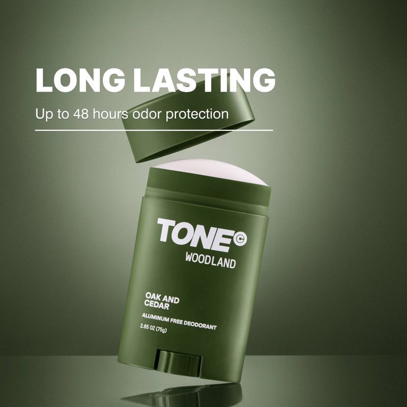 slide 4 of 6, TONE by AMP Aluminum-Free Deodorant - Woodland - 75g, 75 gram