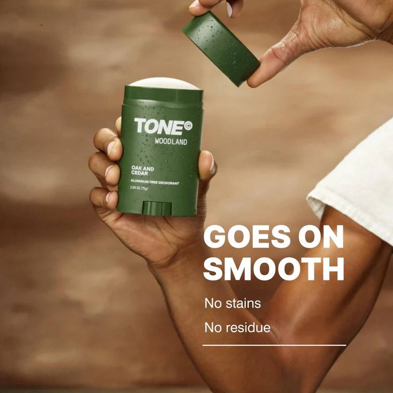 slide 5 of 6, TONE by AMP Aluminum-Free Deodorant - Woodland - 75g, 75 gram