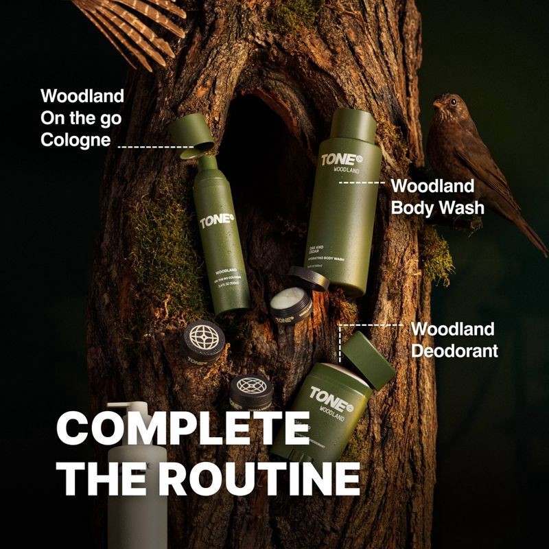 slide 6 of 6, TONE by AMP Aluminum-Free Deodorant - Woodland - 75g, 75 gram