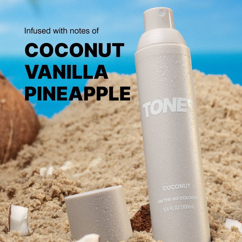 slide 3 of 7, TONE by AMP On-The-Go Cologne & Body Mist - Coconut - 100ml, 100 ml