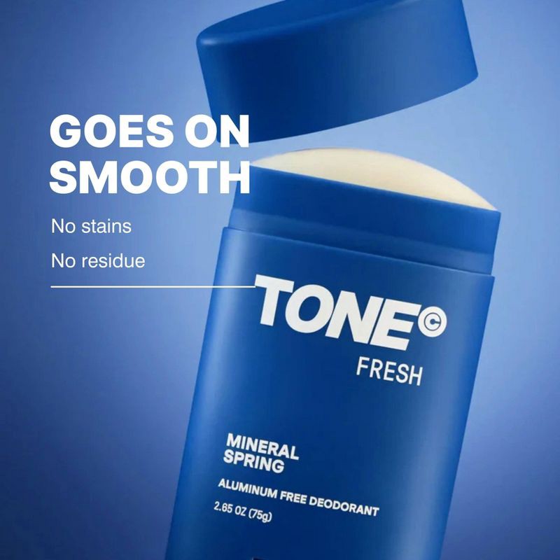 slide 5 of 7, TONE by AMP Aluminum-Free Deodorant - Fresh - 75g, 75 gram