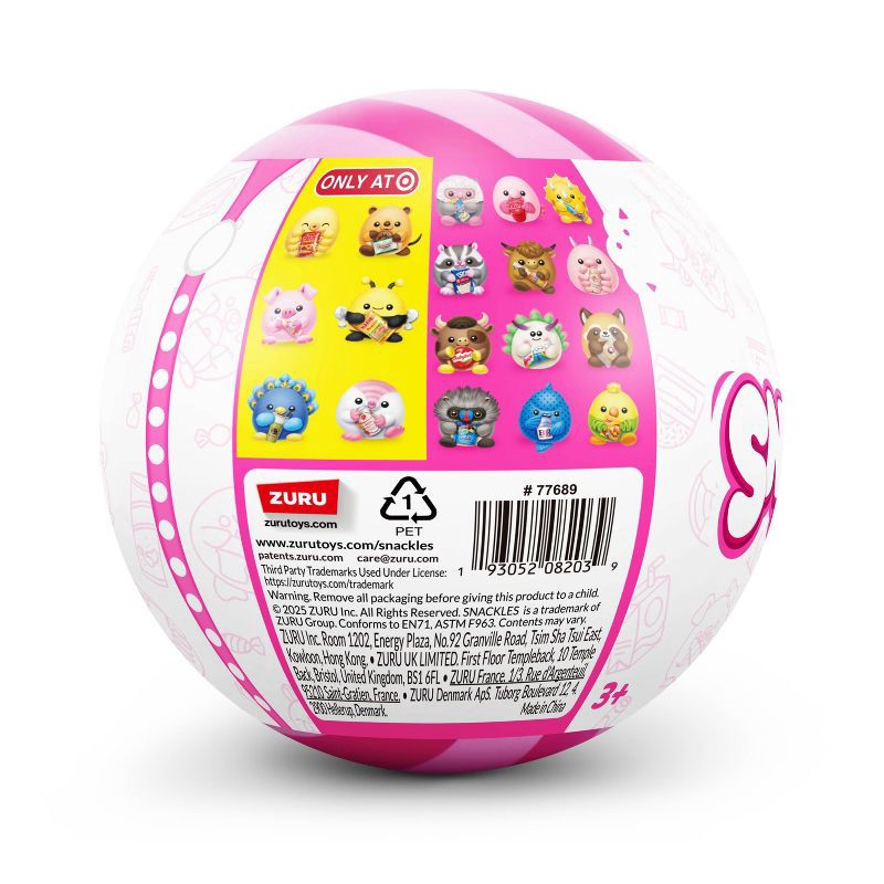 slide 8 of 8, Snackles 5" Capsule Series 3 Stuffed Animal: Zoo & Farm Characters, Polyester, 1 ct