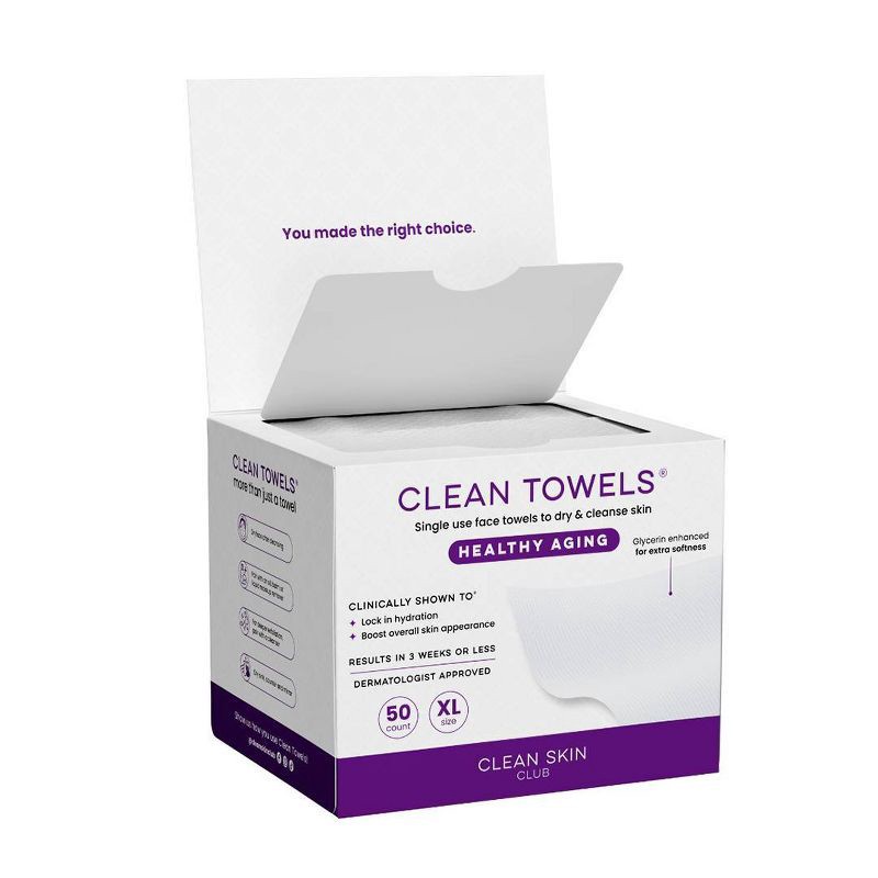 slide 2 of 11, Clean Skin Club Clean Towels Healthy Aging - XL - 50ct, 50 ct