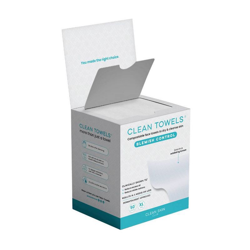slide 2 of 11, Clean Skin Club Clean Towels Blemish Control - XL - 50ct, 50 ct