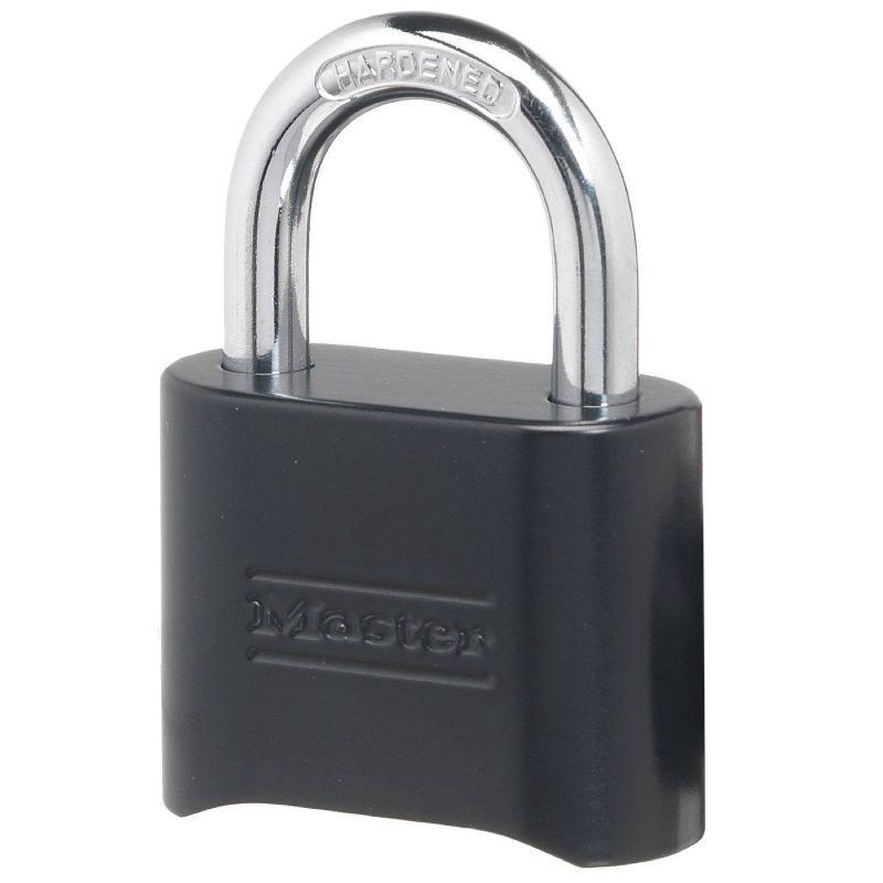 slide 1 of 7, Master Lock Black Combination Lock 2" W Solid Body Padlock - 178D, 1 ct