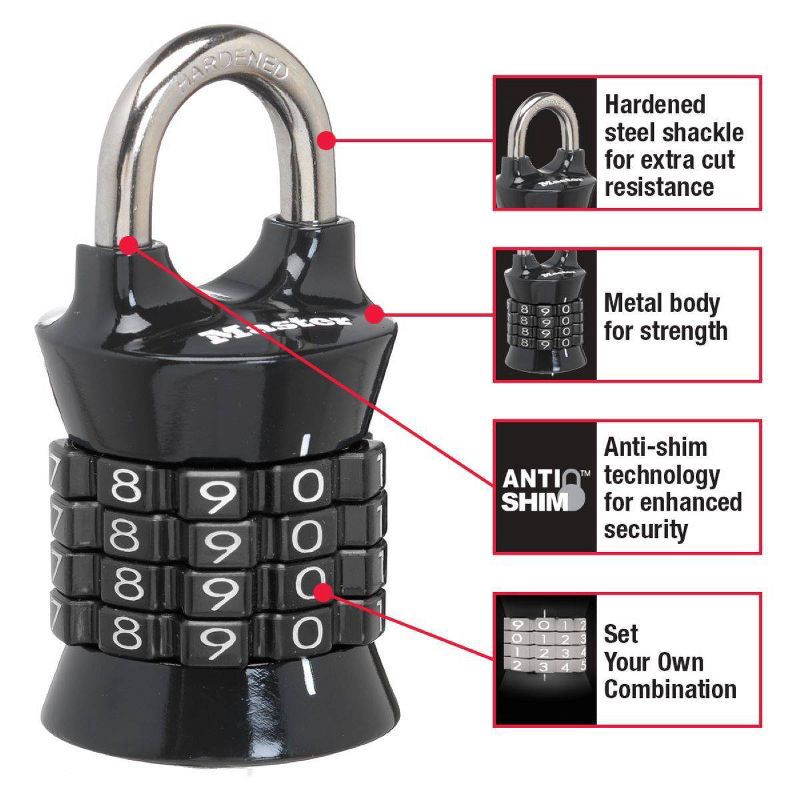 slide 2 of 6, Master Lock Combination Lock 1.5'' W 1535D, 1 ct