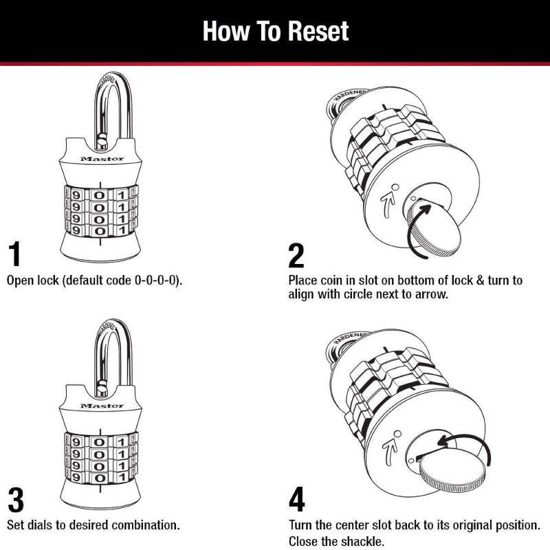 slide 5 of 6, Master Lock Combination Lock 1.5'' W 1535D, 1 ct