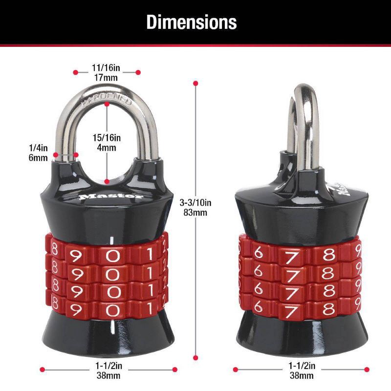 slide 6 of 6, Master Lock Combination Lock 1.5'' W 1535D, 1 ct