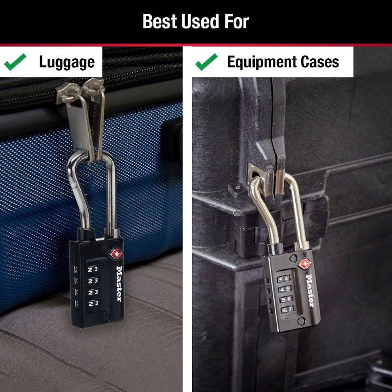 slide 3 of 6, Master Lock Travel Sentry TSA-Approved Luggage Lock 1-5/16" W Resettable Numeric Combination, 1 ct