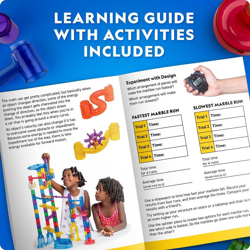 slide 8 of 8, National Geographic Glow in the Dark Marble Run - 50pc: Educational Focus on Creative Thinking & Engineering, Grades 2-11, 50 ct