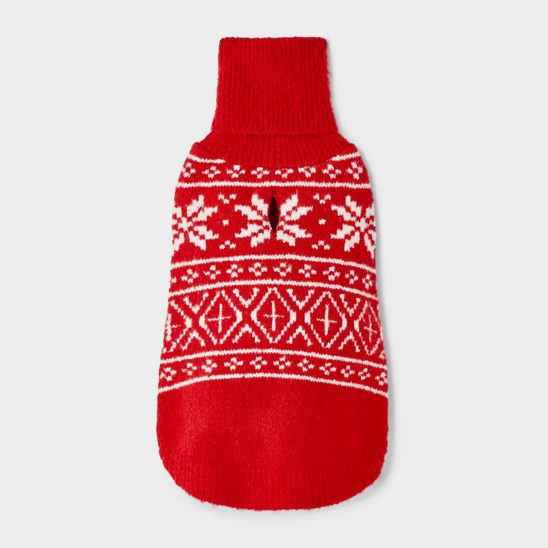 slide 2 of 6, Fair Isle Dog and Cat Sweater - Boots & Barkley™ Red XS, 1 ct