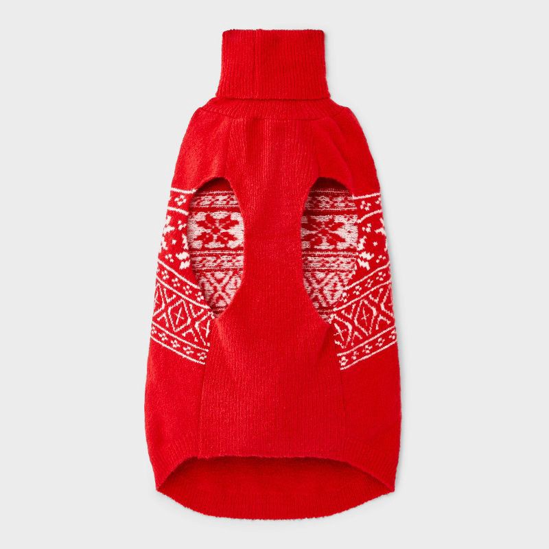 slide 3 of 6, Fair Isle Dog Sweater - Boots & Barkley™ Red M, 1 ct