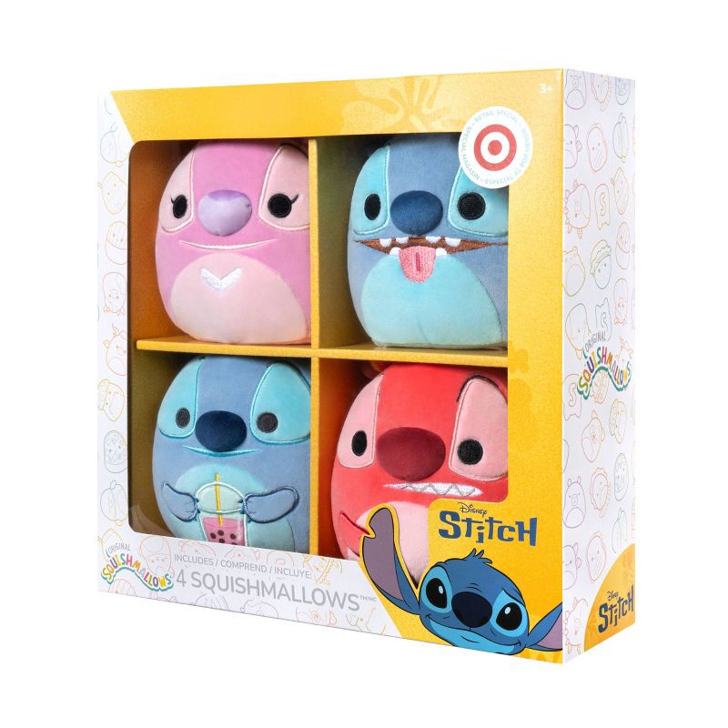 slide 2 of 4, Squishmallows 5" Box Set Stitch Boba Stitch Tongue Out Leroy Angel Little Plush, 1 ct