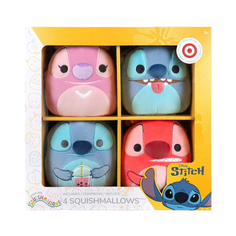 slide 1 of 4, Squishmallows 5" Box Set Stitch Boba Stitch Tongue Out Leroy Angel Little Plush, 1 ct