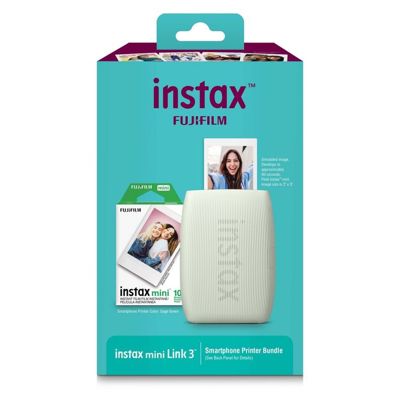 slide 2 of 16, Fujifilm instax mini Link 3 Bundle - Green, 1 ct
