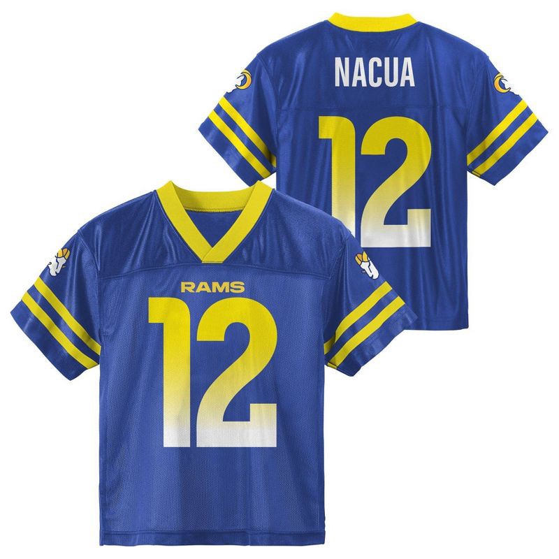 slide 1 of 3, NFL Los Angeles Rams Puka Nacua Toddler Boys' Short Sleeve Jersey - 2T, 1 ct
