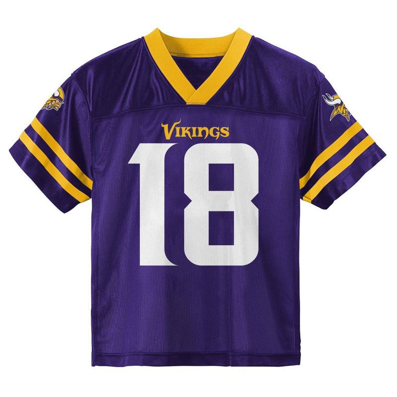 slide 2 of 3, NFL Minnesota Vikings Justin Jefferson Toddler Boys' Short Sleeve Jersey - 3T, 1 ct