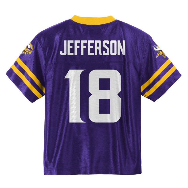slide 3 of 3, NFL Minnesota Vikings Justin Jefferson Toddler Boys' Short Sleeve Jersey - 3T, 1 ct
