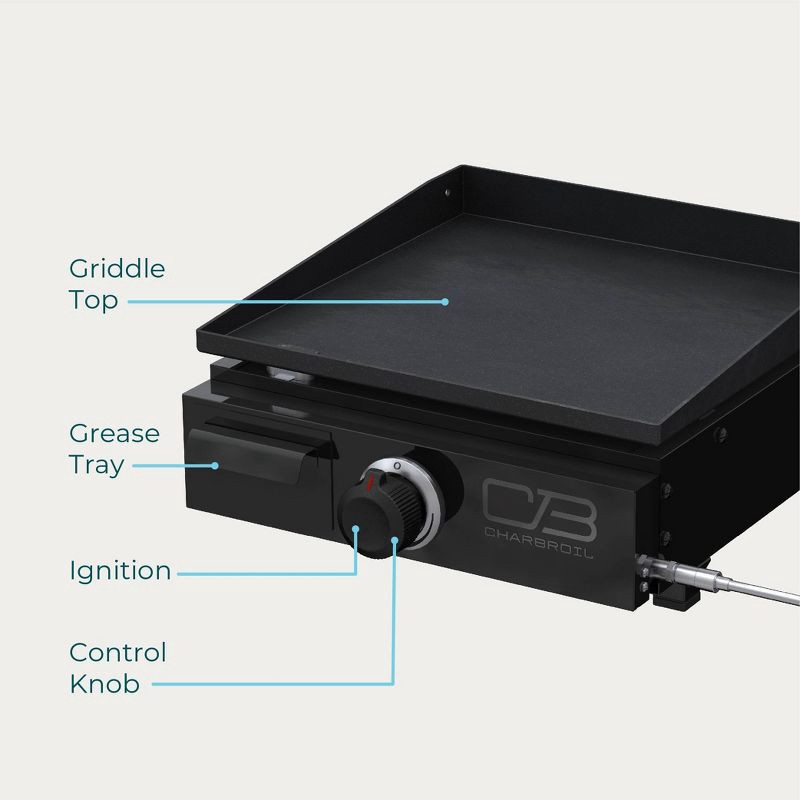 slide 10 of 11, Char-Broil 17" Tabletop Gas Griddle, 1 ct