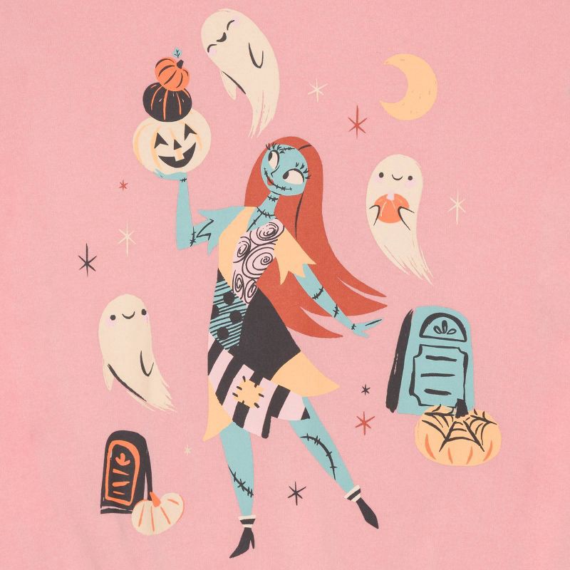 slide 2 of 3, Women's The Nightmare Before Christmas Sally Crewneck Pullover Sweatshirt - Pink M, 1 ct