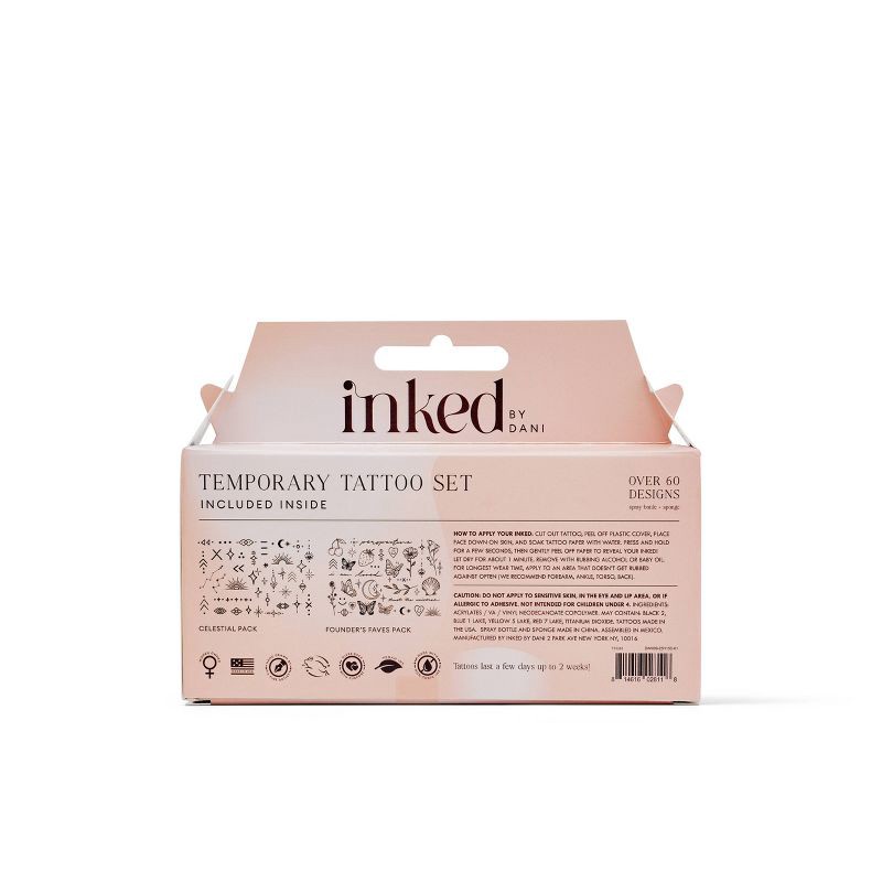 slide 2 of 14, INKED By Dani Deluxe Gift Set Temporary Tattoo Gift Set - 2Pk, 2 ct