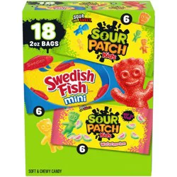 Swedish Fish, SOUR PATCH KIDS Candies Multipack - 36oz/18ct