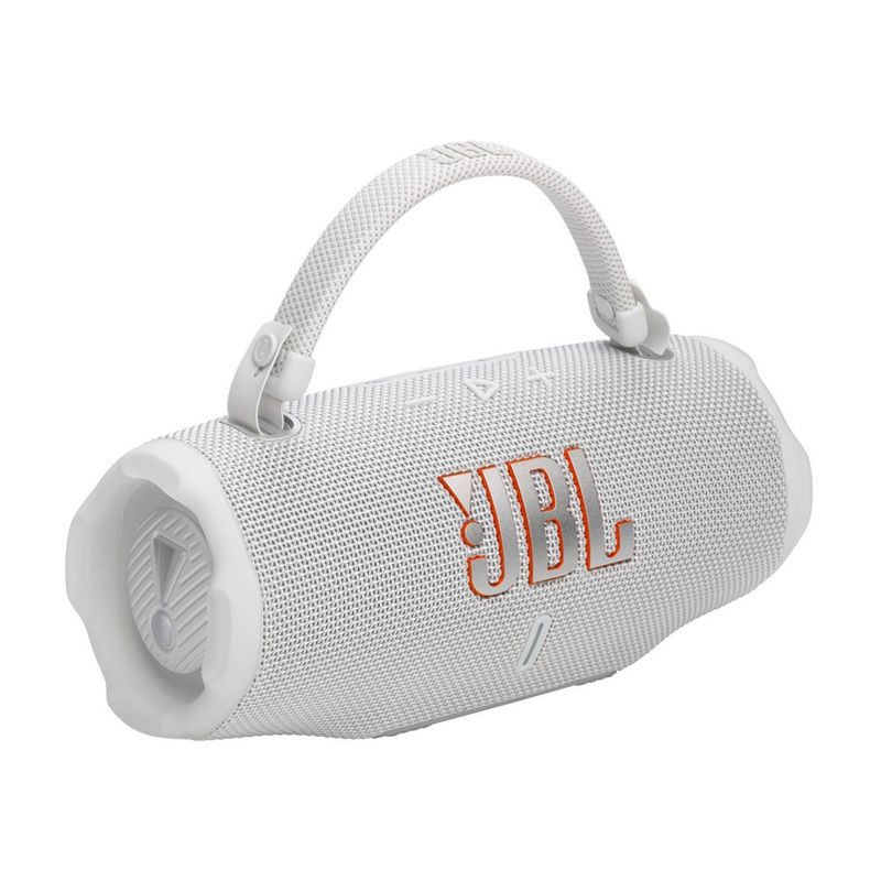 slide 2 of 8, JBL Charge 6 Portable Speaker - White: Bluetooth, IP68, USB-C, 28H Battery, 1 ct