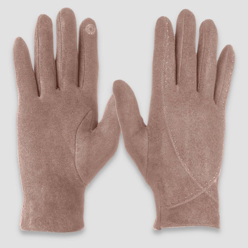 slide 2 of 2, Isotoner Stretch Microsuede Gloves - Camel L/XL, 1 ct