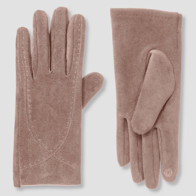 slide 1 of 2, Isotoner Stretch Microsuede Gloves - Camel L/XL, 1 ct
