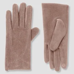 Isotoner Stretch Microsuede Gloves - Camel L/XL