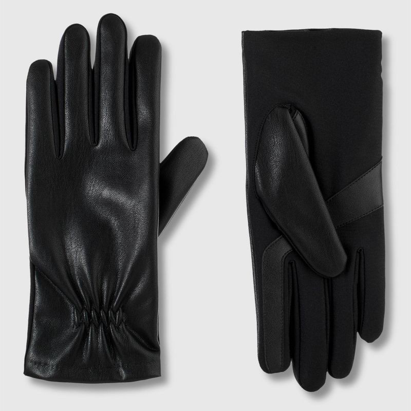 slide 1 of 1, Isotoner Faux Leather Gloves - Black L/XL, 1 ct