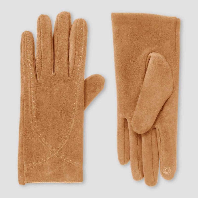 slide 2 of 2, Isotoner Stretch Microsuede Gloves - Cognac L/XL, 1 ct