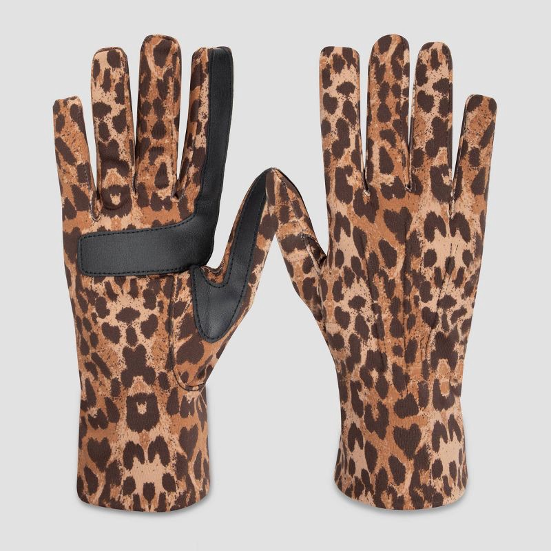 slide 1 of 2, Isotoner Spandex Gloves - Leopard S/M, 1 ct