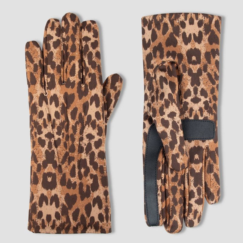 slide 2 of 2, Isotoner Spandex Gloves - Leopard L/XL, 1 ct