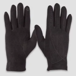 Isotoner Quilted Spandex Gloves - Black S/M