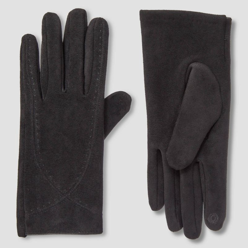 slide 2 of 2, Isotoner Quilted Spandex Gloves - Black L/XL, 1 ct
