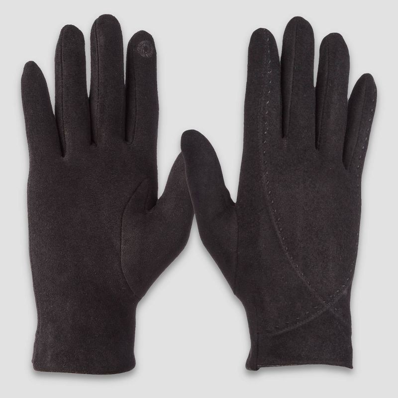 slide 1 of 2, Isotoner Quilted Spandex Gloves - Black L/XL, 1 ct
