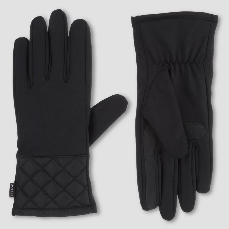 slide 1 of 2, Isotoner Stretch Microsuede Gloves - Black L/XL, 1 ct