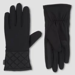 Isotoner Stretch Microsuede Gloves - Black L/XL