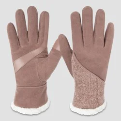 Isotoner Fleece Chenille Gloves - Deep Taupe One Size Fits Most