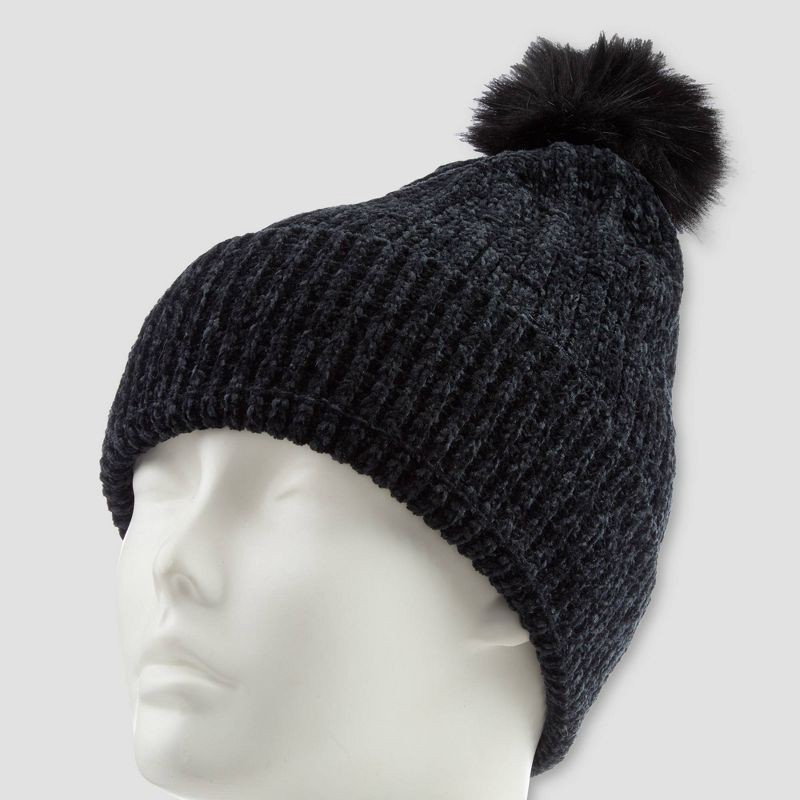 slide 3 of 3, Isotoner Chenille Beanie - Black, 1 ct