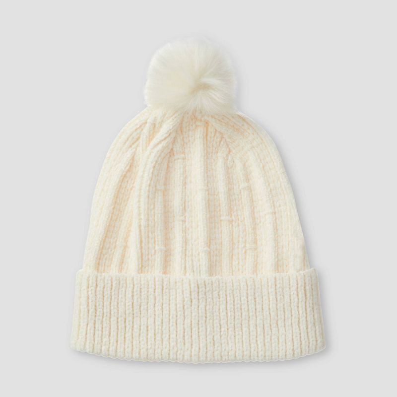 slide 2 of 2, Isotoner Chenille Beanie - White, 1 ct
