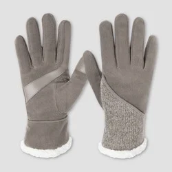 Isotoner Fleece Chenille Gloves - Gray One Size Fits Most