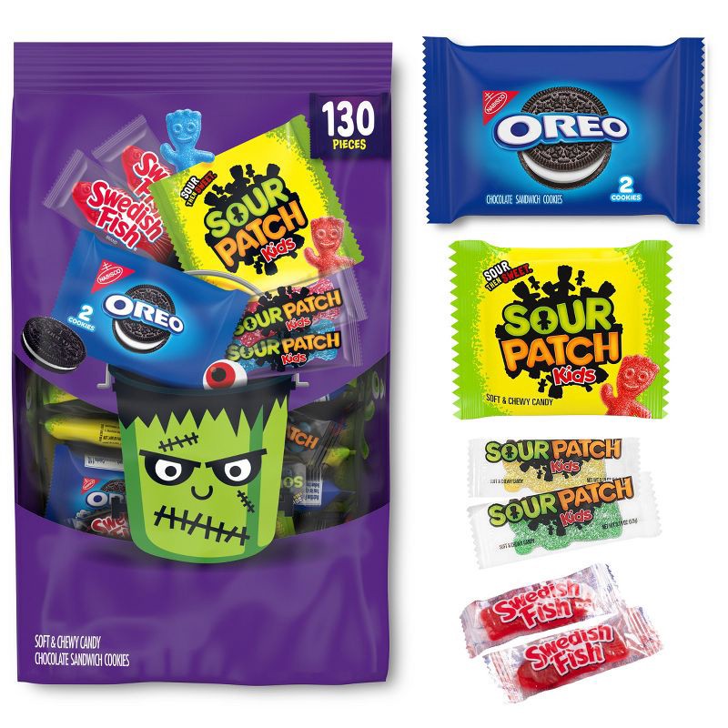 slide 2 of 11, SOUR PATCH KIDS Assorted Halloween Variety Bag Candy - 2.93lbs/130ct, 2.93 lb, 130 ct