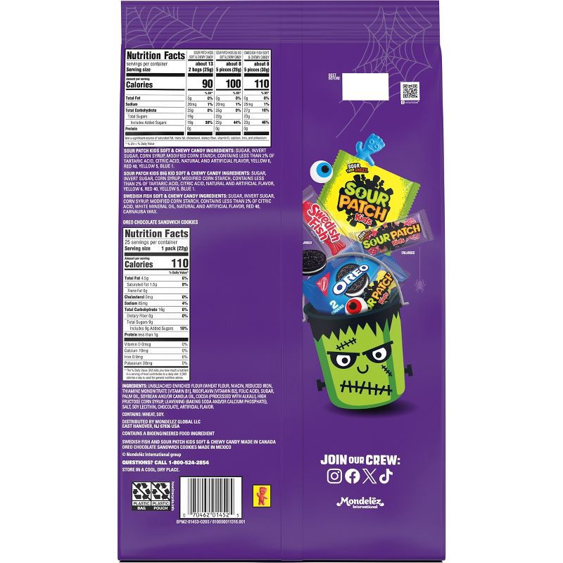 slide 7 of 11, SOUR PATCH KIDS Assorted Halloween Variety Bag Candy - 2.93lbs/130ct, 2.93 lb, 130 ct