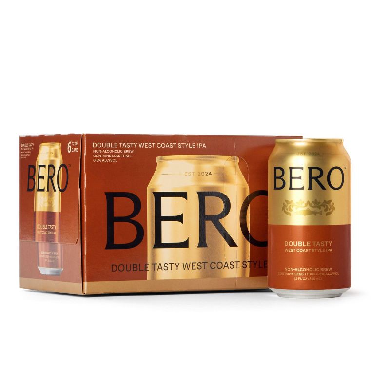 slide 4 of 6, BERO Brewing Double Tasty West Coast Style Non-Alcoholic IPA Beer - 6pk/12 fl oz Cans, 6 ct; 12 fl oz