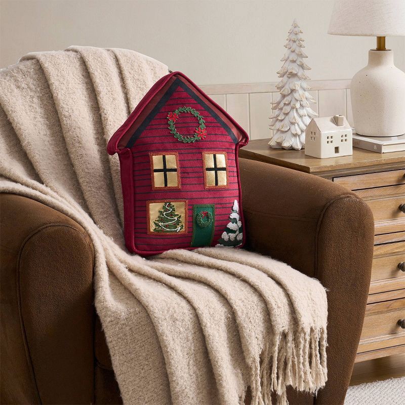 slide 2 of 9, Hallmark Novelty Gingerbread House Dec Pillow Red, 1 ct