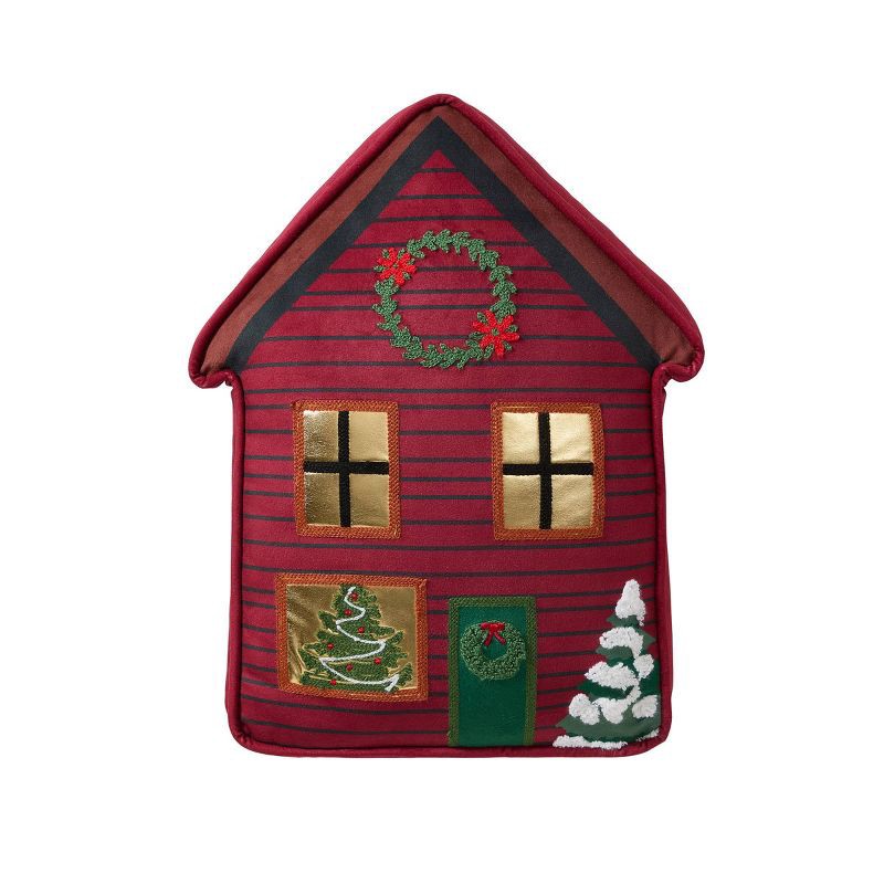 slide 1 of 9, Hallmark Novelty Gingerbread House Dec Pillow Red, 1 ct