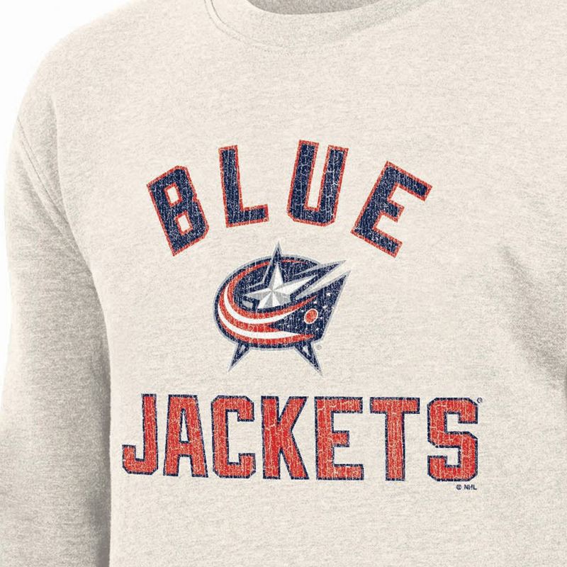 slide 3 of 3, NHL Columbus Blue Jackets Men's Long Sleeve Oat Crew Neck Fleece - L, 1 ct