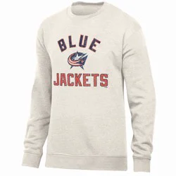 NHL Columbus Blue Jackets Men's Long Sleeve Oat Crew Neck Fleece - L